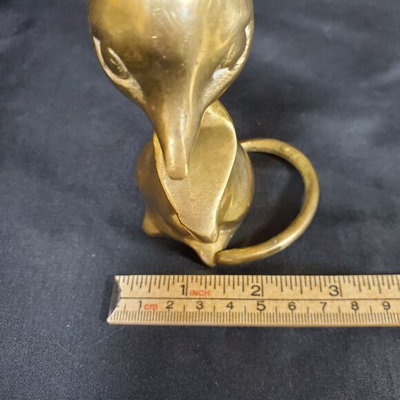 VTG Solid Brass Mouse Figurine | Mid Century Brass Animal Sculpture | Whimsical - Picture 7 of 15